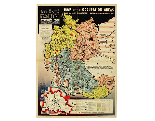 Map of Allied-Occupied Germany & Austria