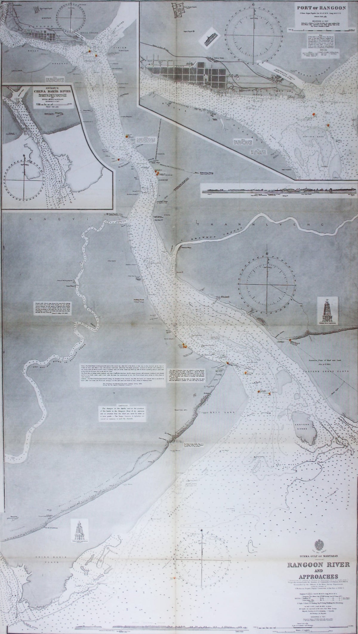 Admiralty Chart of the Approach to Rangoon