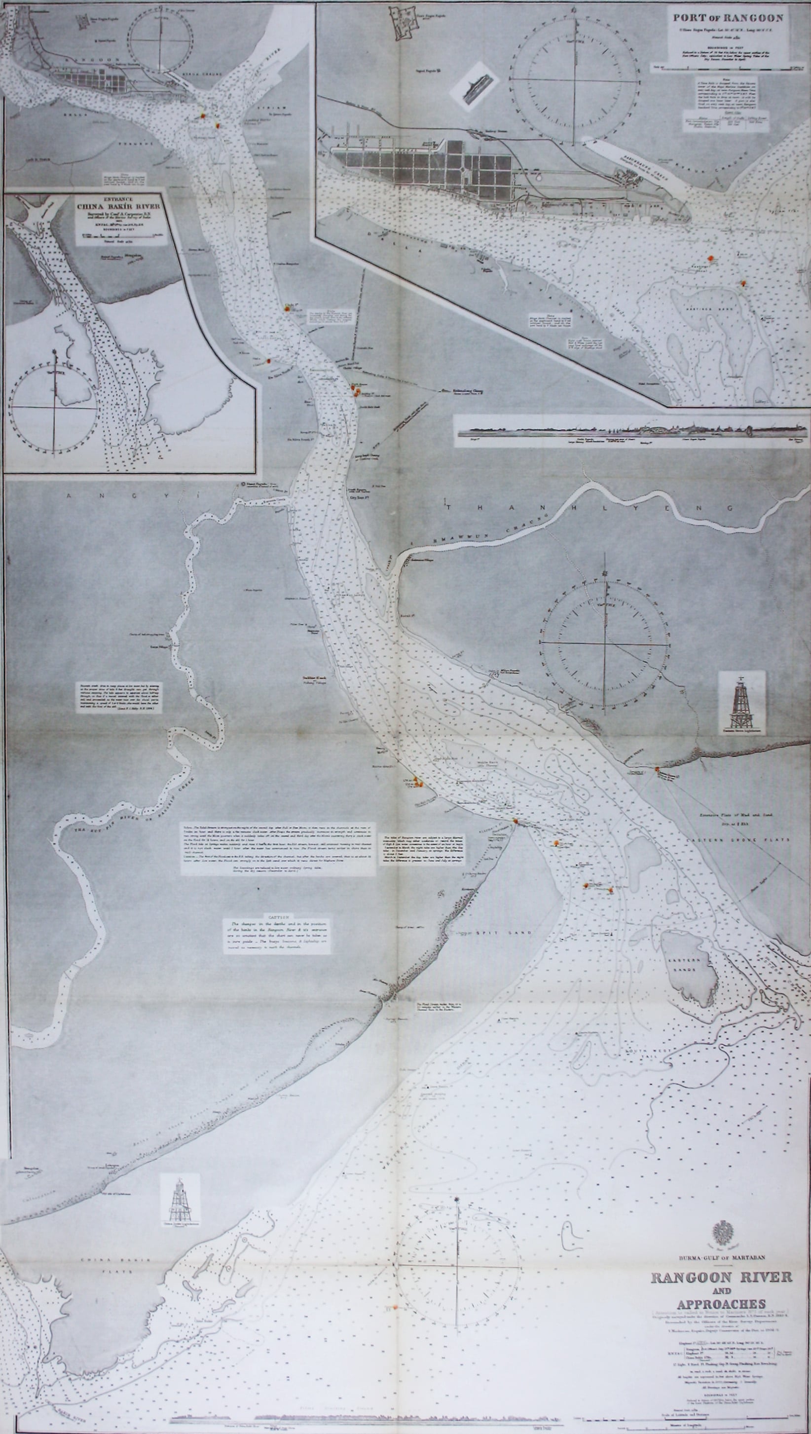 Admiralty Chart of the Approach to Rangoon