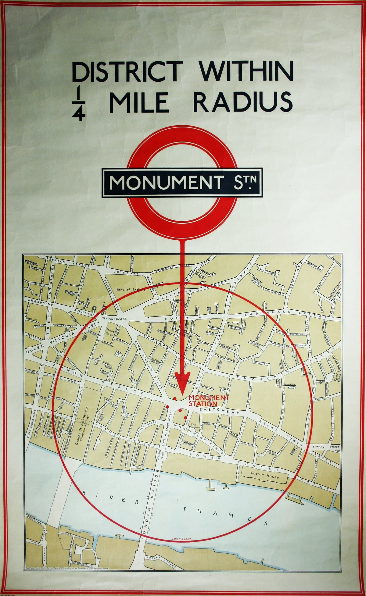 Quarter Mile Radius Map of Monument Station