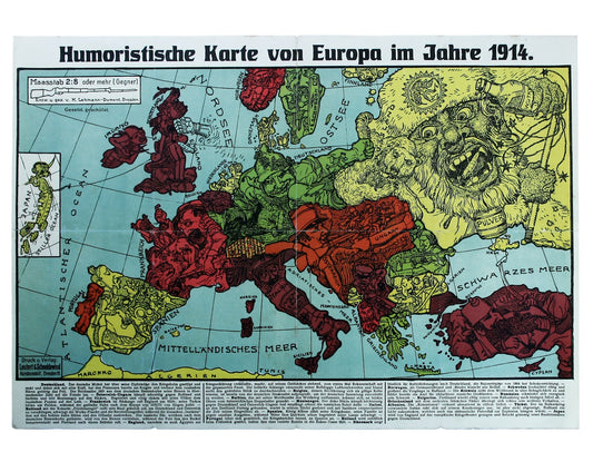 Lehmann-Dumont’s Satirical Map of Europe in 1914