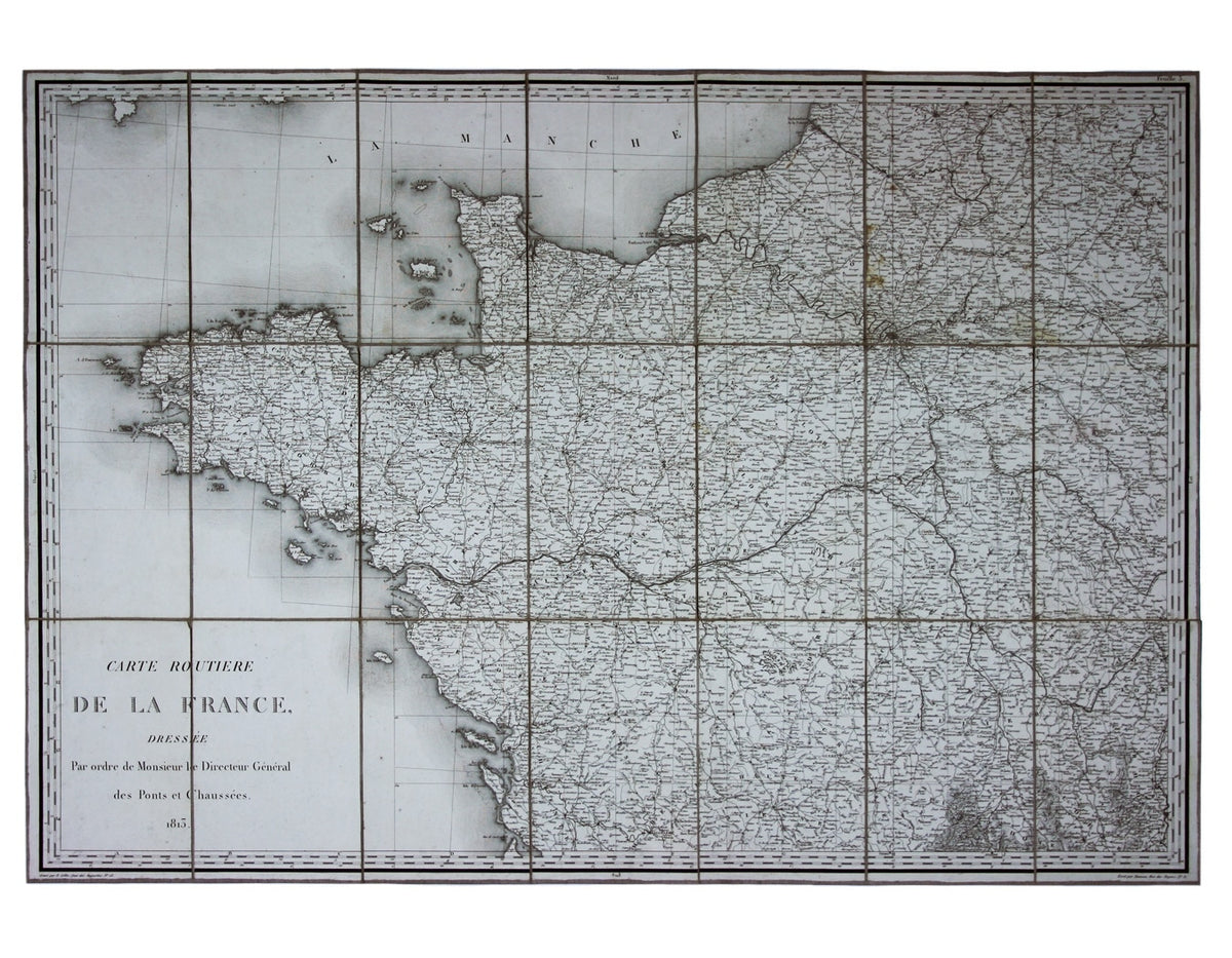 Napoleonic Road Map of France & The First French Empire