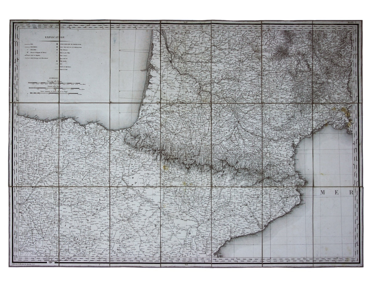 Napoleonic Road Map of France & The First French Empire