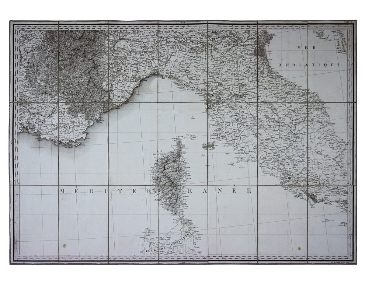 Napoleonic Road Map of France & The First French Empire