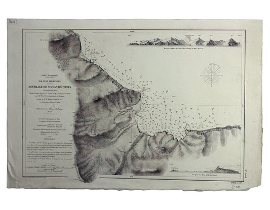 French Naval Chart of San Juan Bautista, Juan Fernandez Islands