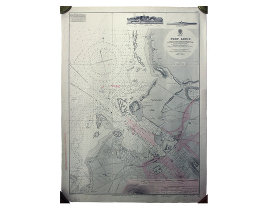 British Admiralty Chart of Port Louis, Mauritius