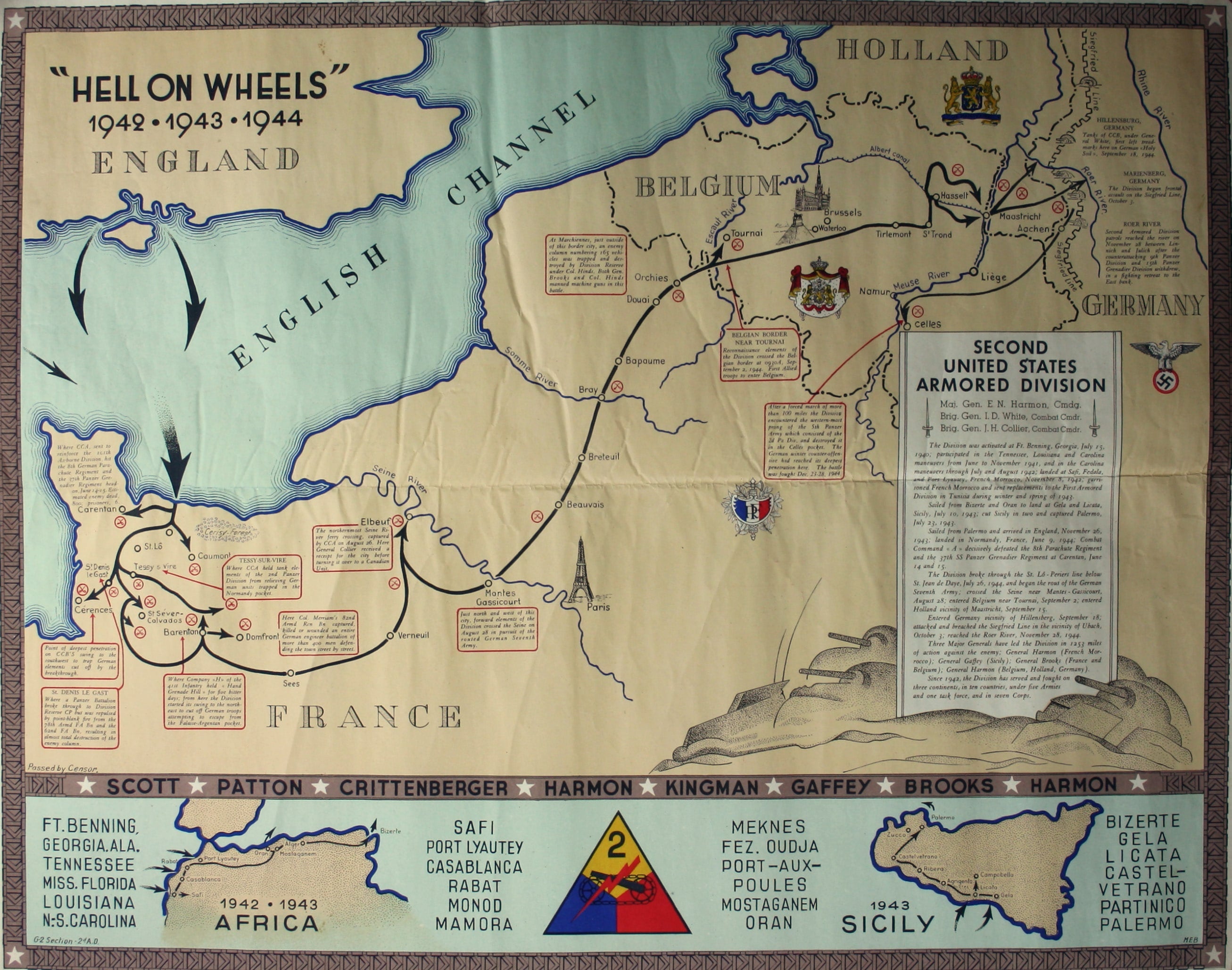 Hell on Wheels: US 2nd Armored Division Campaign Map [1st version]