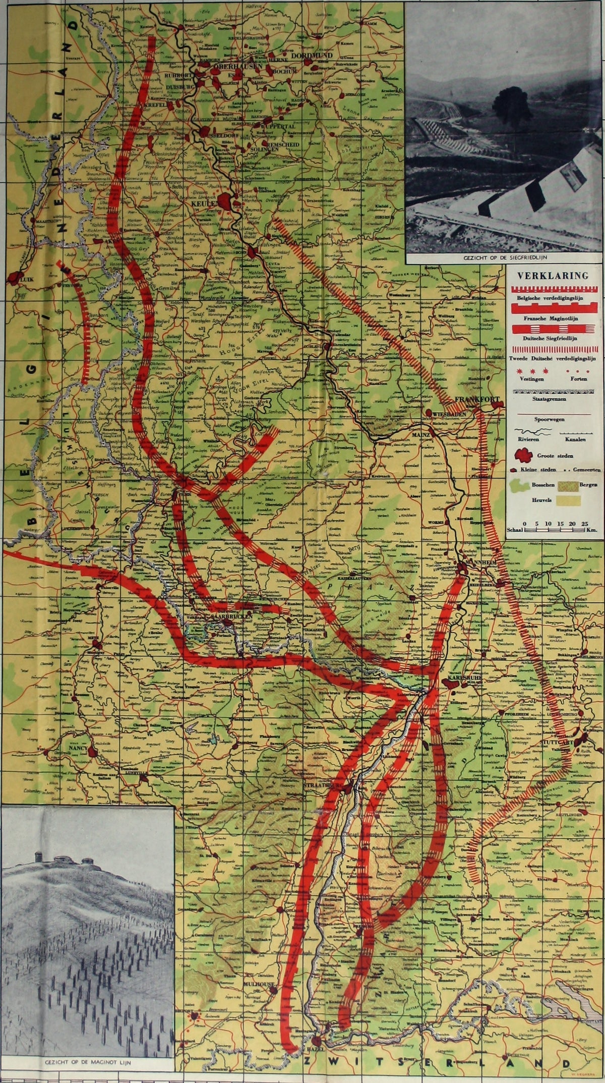 Phoney War Map of the Maginot & Siegfried Lines