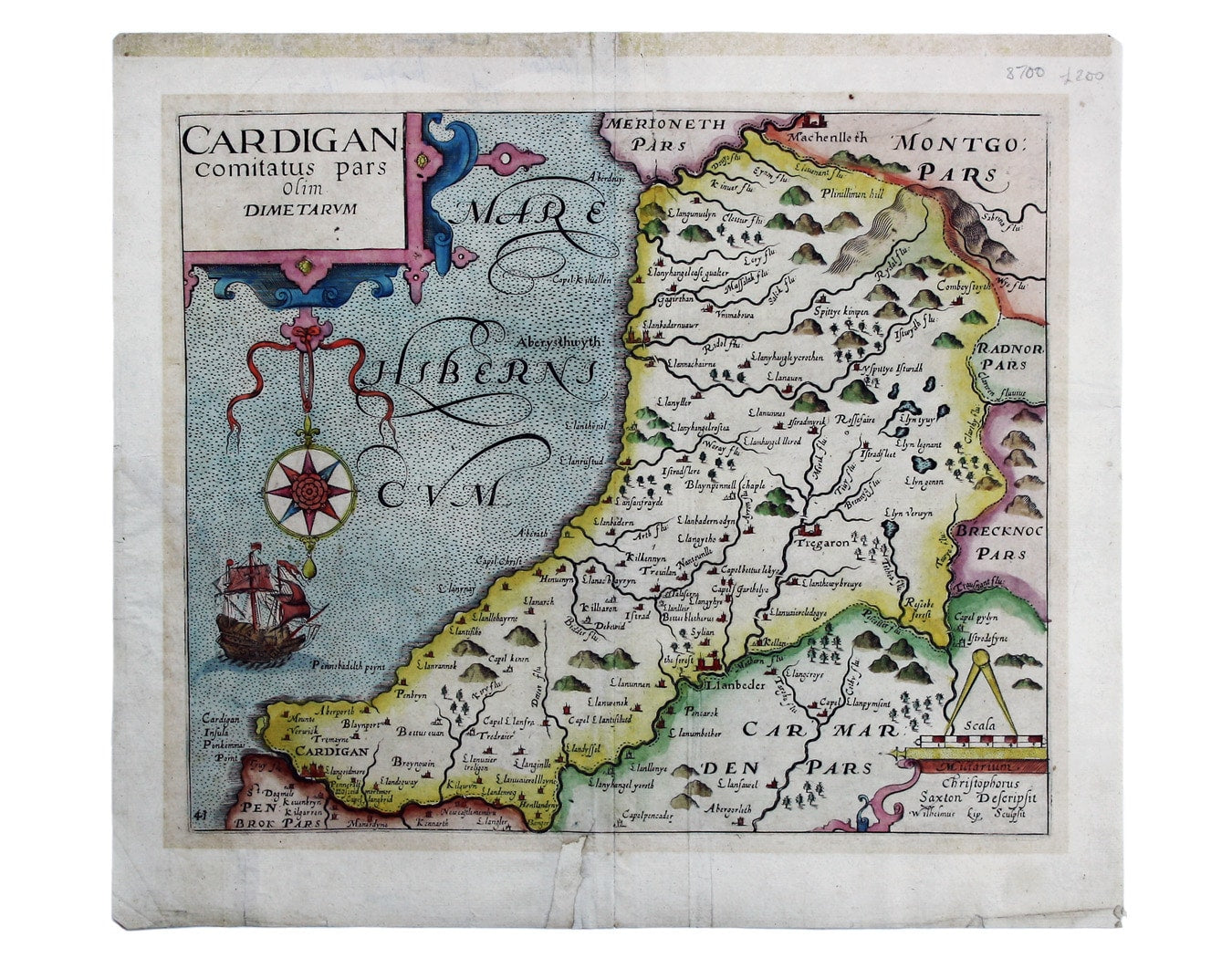 Saxton-Kip Map of Cardiganshire