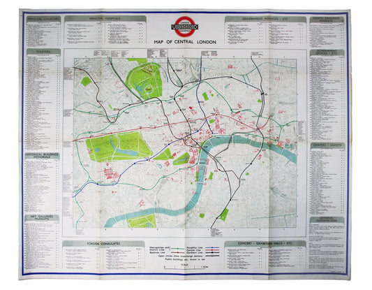 1946 Station Map of Central London