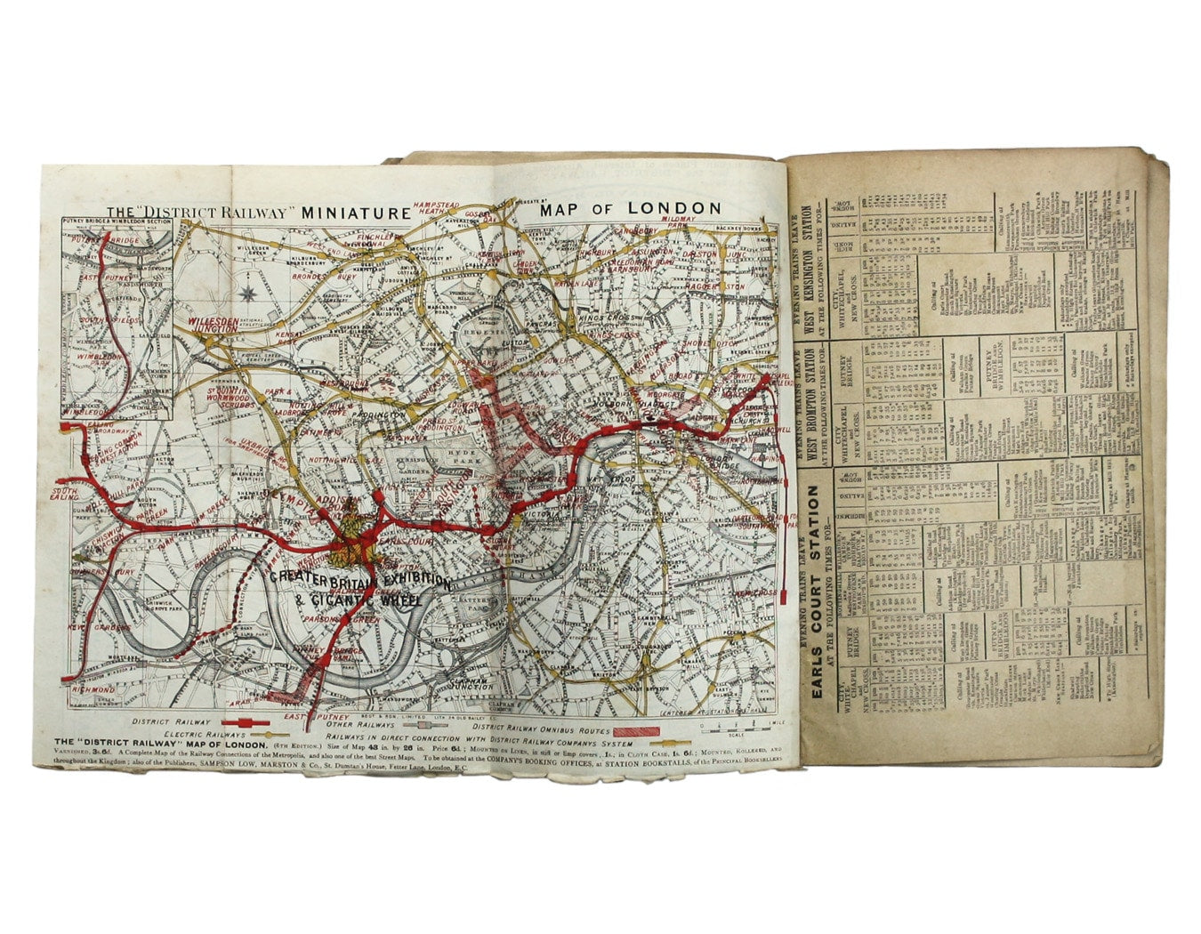 District Railway Map for Greater Britain Exhibition