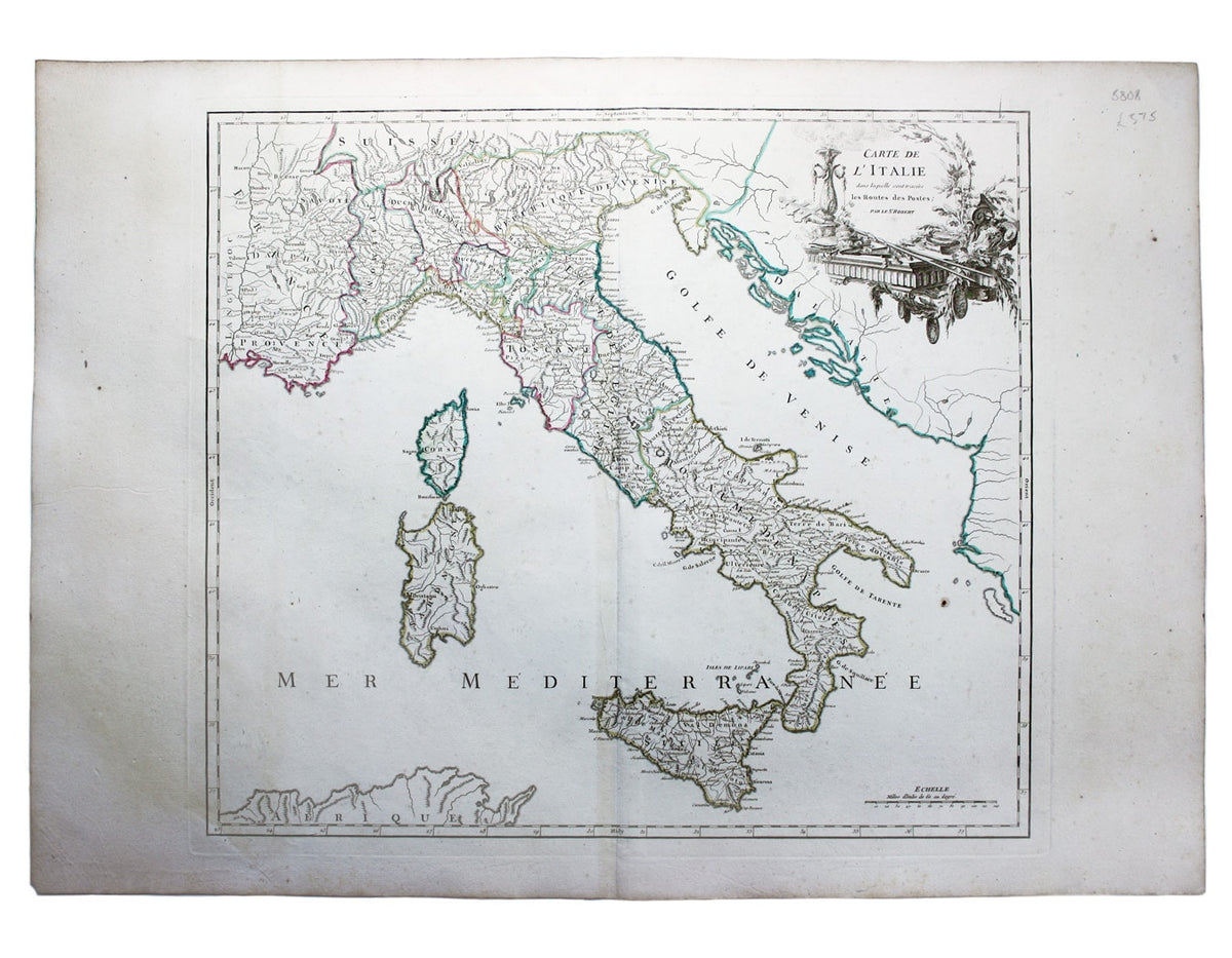 Robert de Vaugondy’s Road Map of Italy