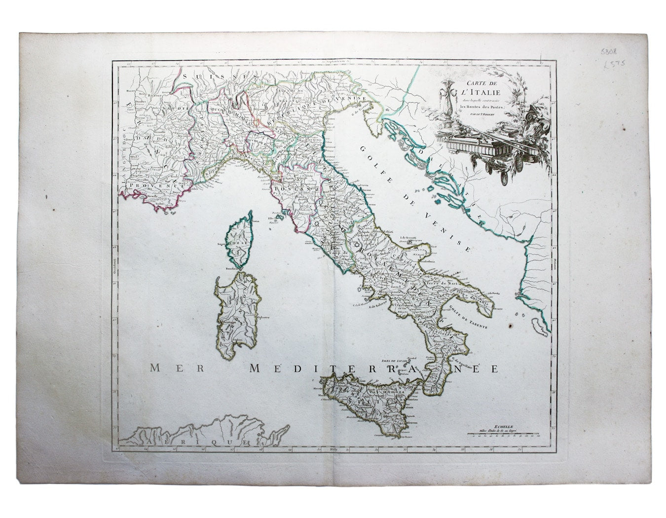 Robert de Vaugondy’s Road Map of Italy