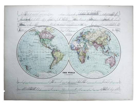 Stanford’s Double Hemisphere World Map