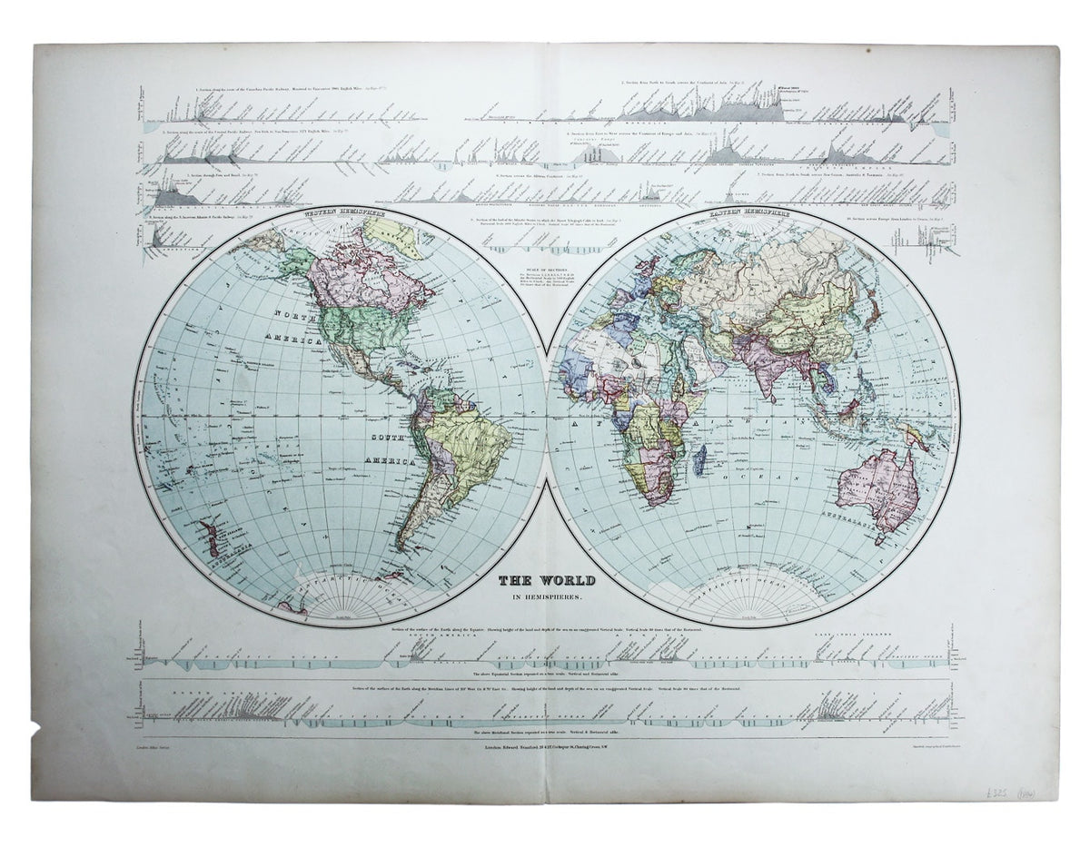 Stanford’s Double Hemisphere World Map — Bryars & Bryars
