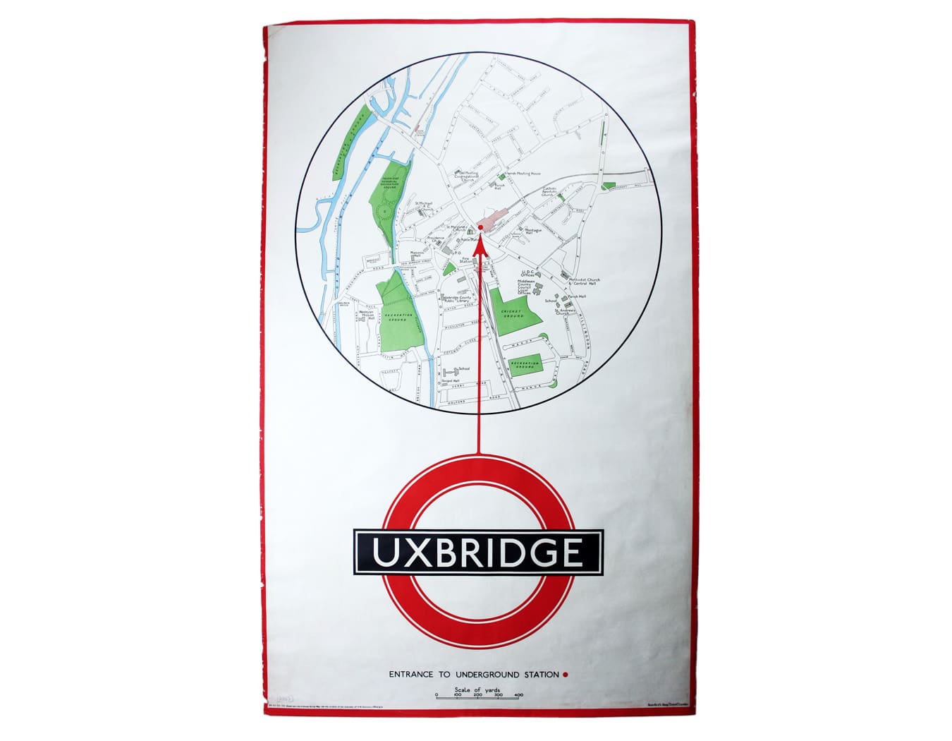 Quarter Mile Radius Map of Uxbridge Station