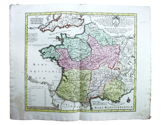 Seutter’s Map of Roman Gaul