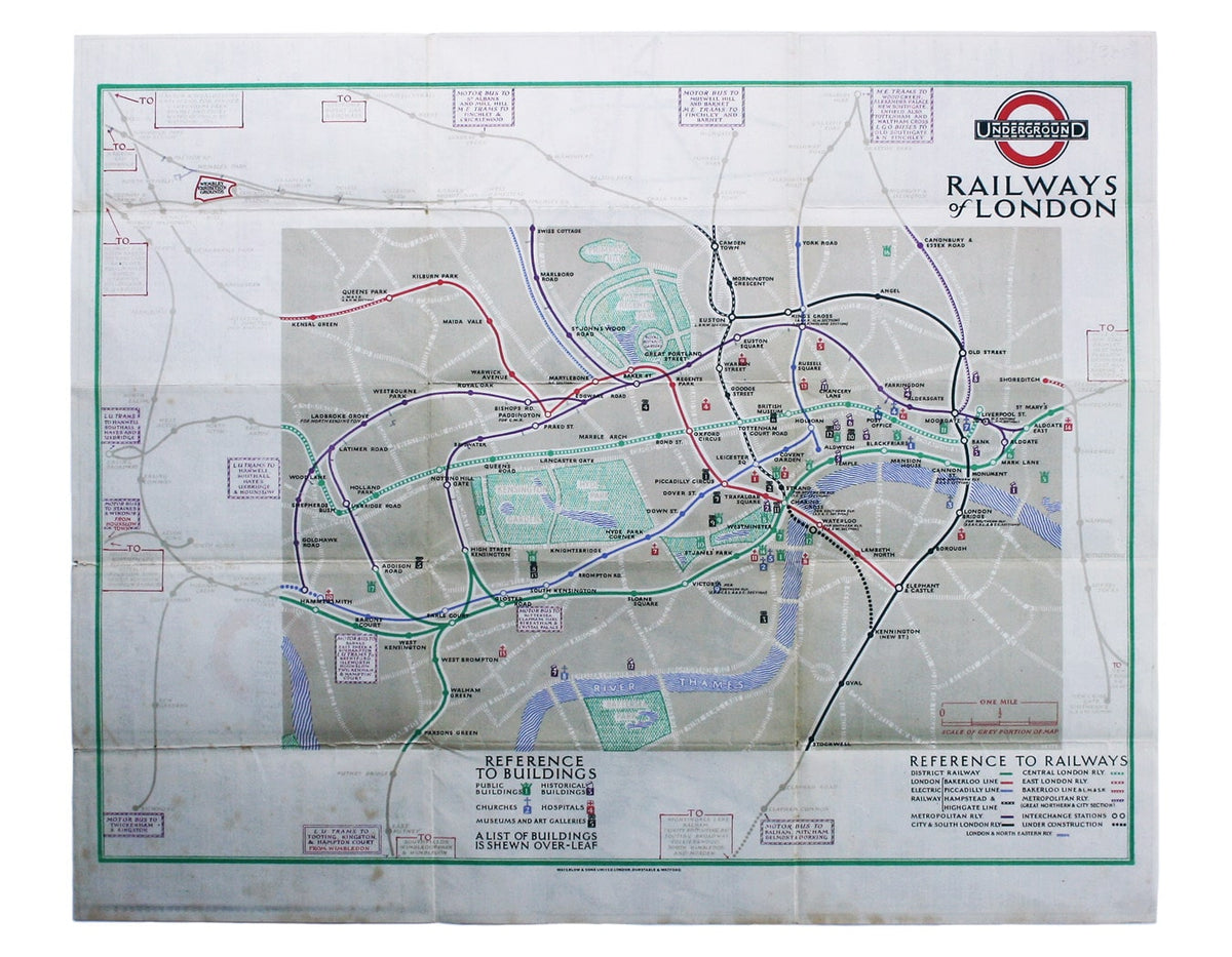 Betts’ Central Area London Underground Map, Winter 1924/25 Issue