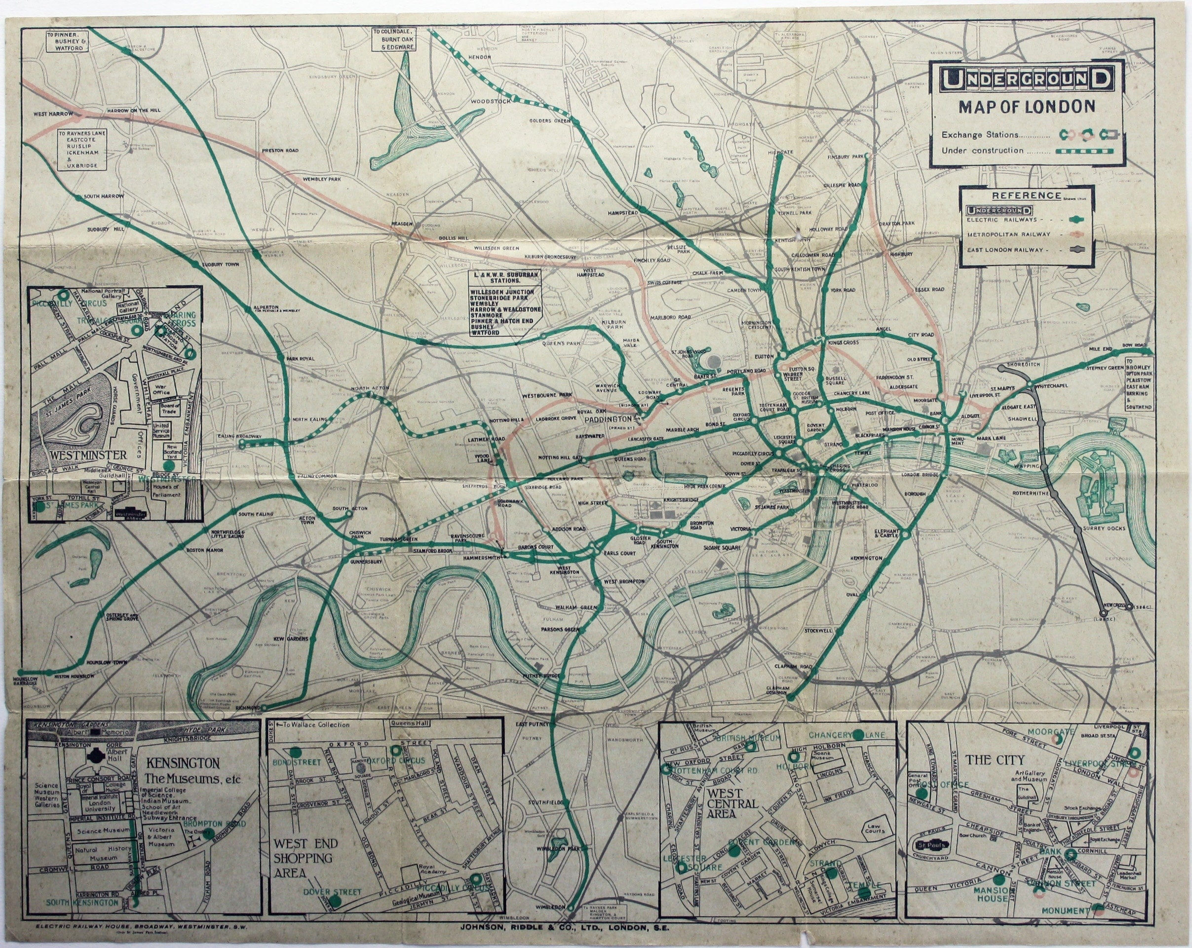 1915 London Underground Passenger Map
