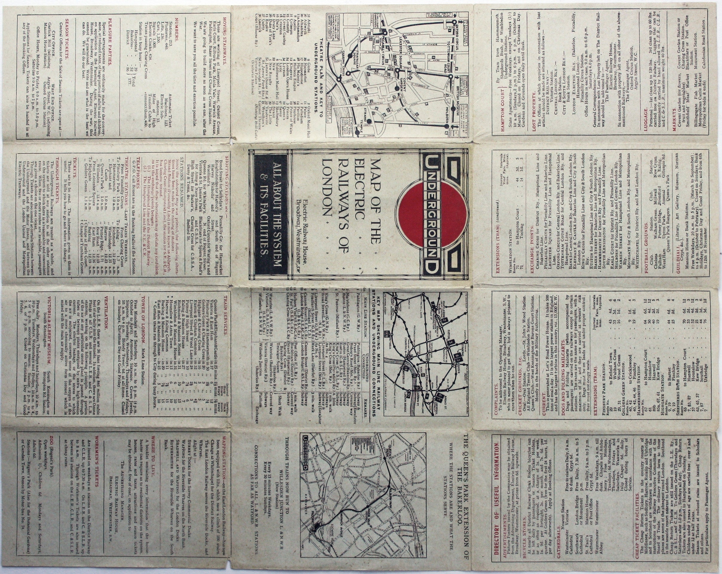 1915 London Underground Passenger Map