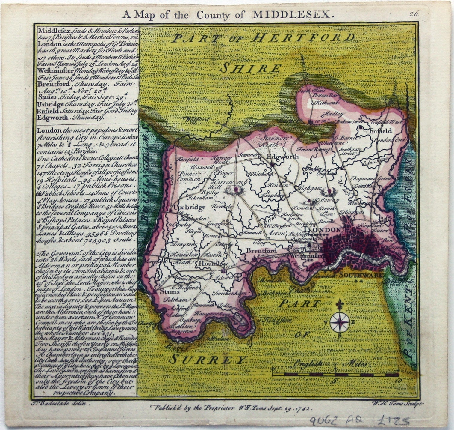 Badeslade & Toms’ Map of Middlesex