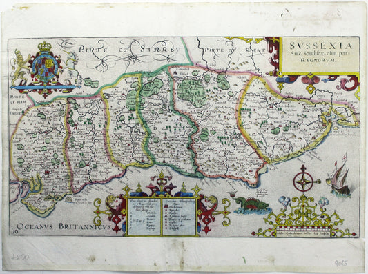 Saxton-Kip Map of Sussex