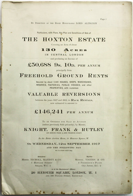 Hoxton Under the Hammer, 1917