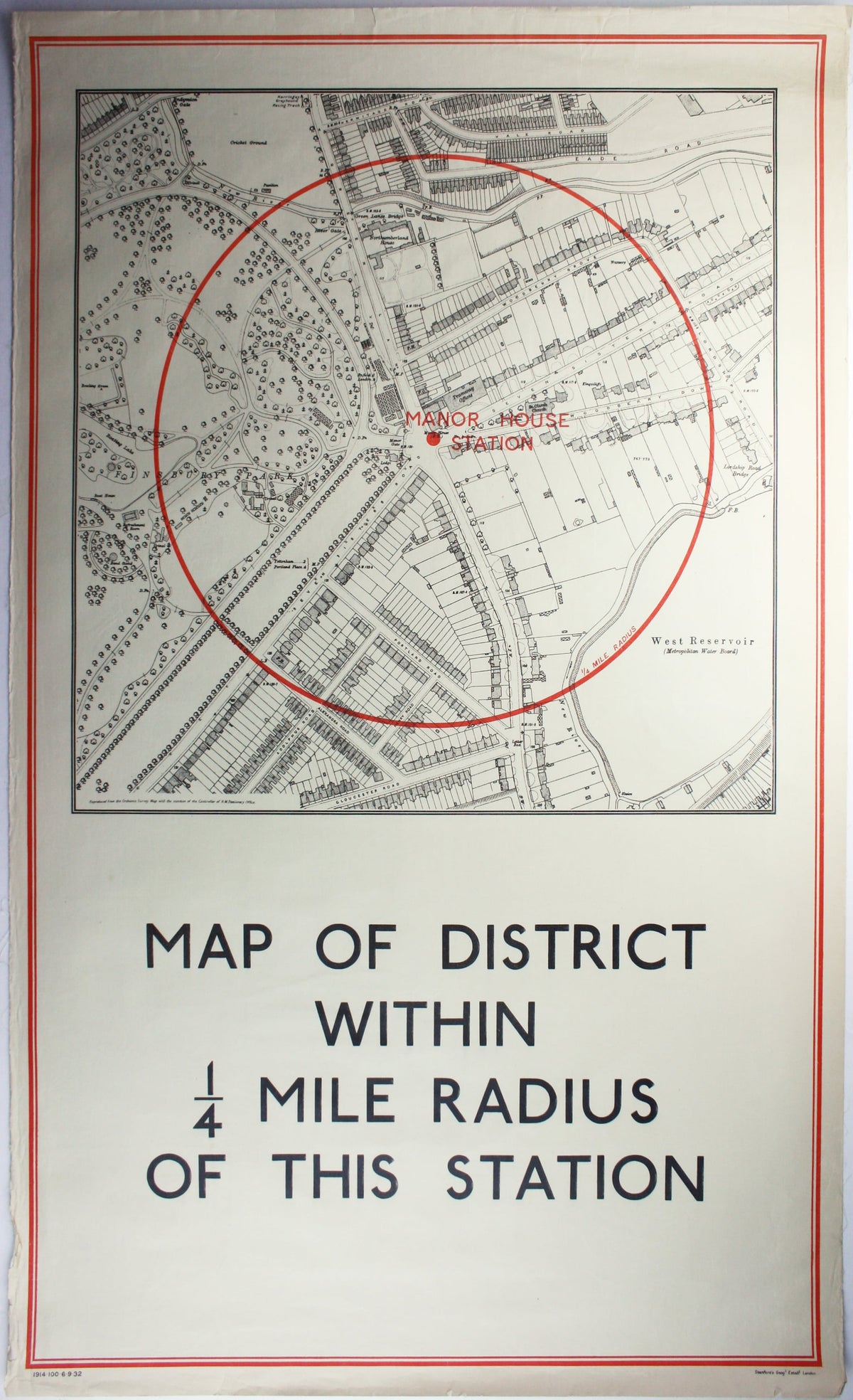 Quarter Mile Radius Map of Manor House Station — Bryars & Bryars