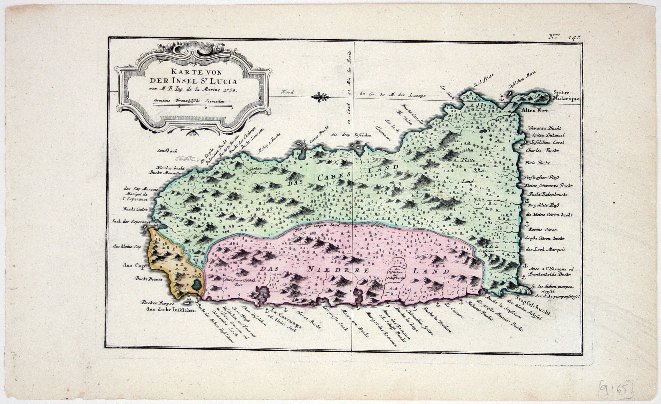 Bellin’s Map of St Lucia