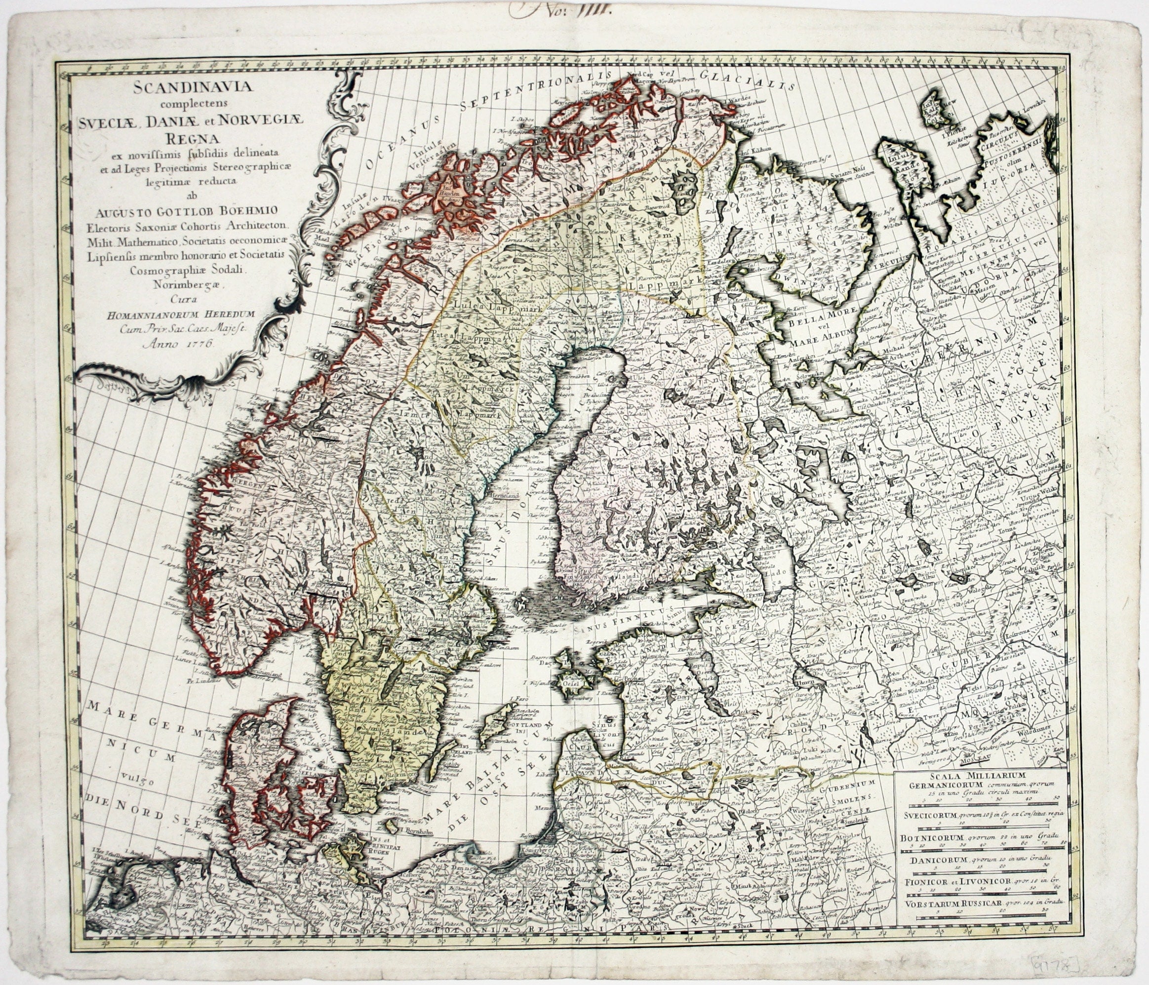 Homann Heirs' Map of Scandinavia