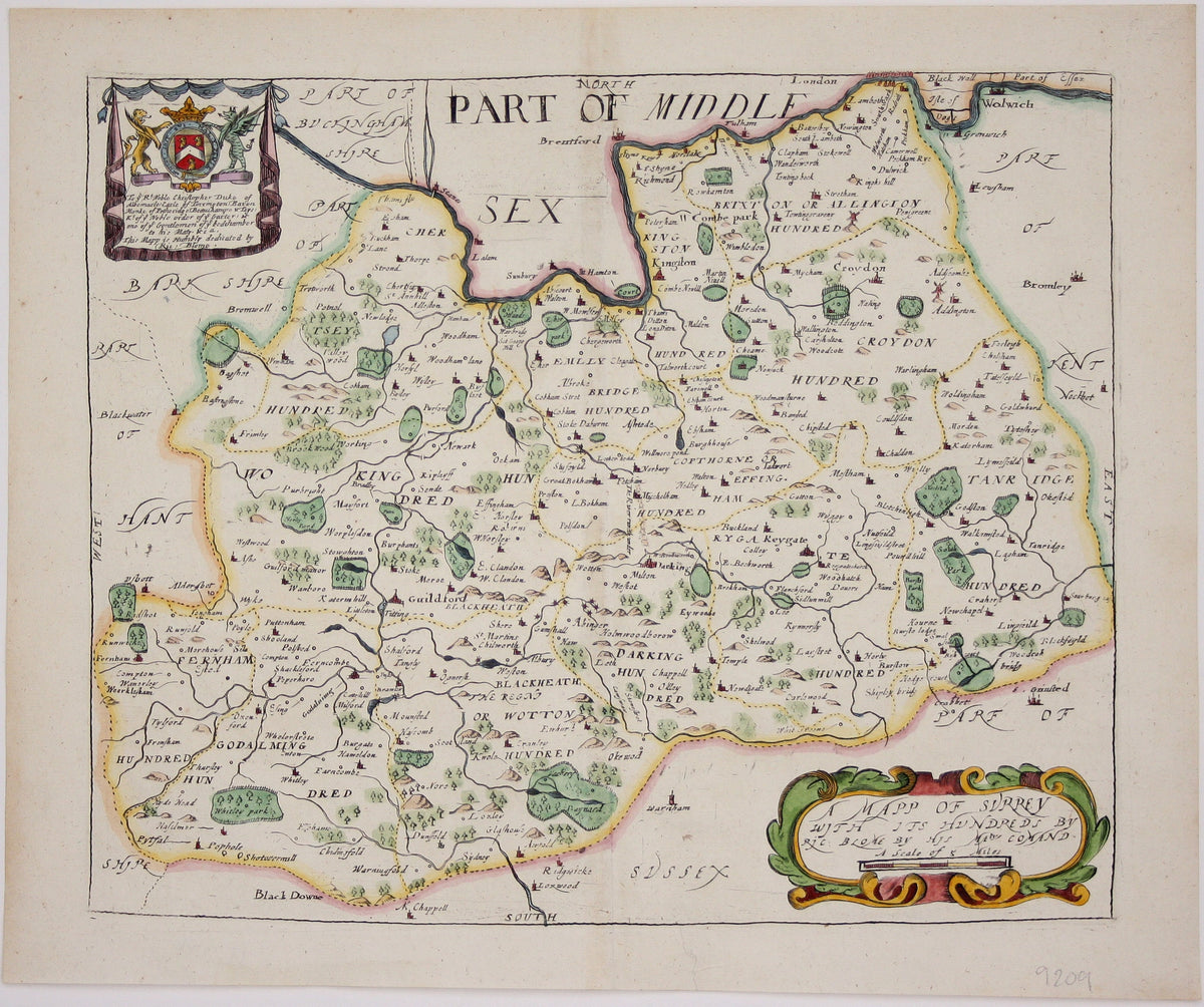 Brymore Map Blome’s Map of Surrey — Bryars & Bryars