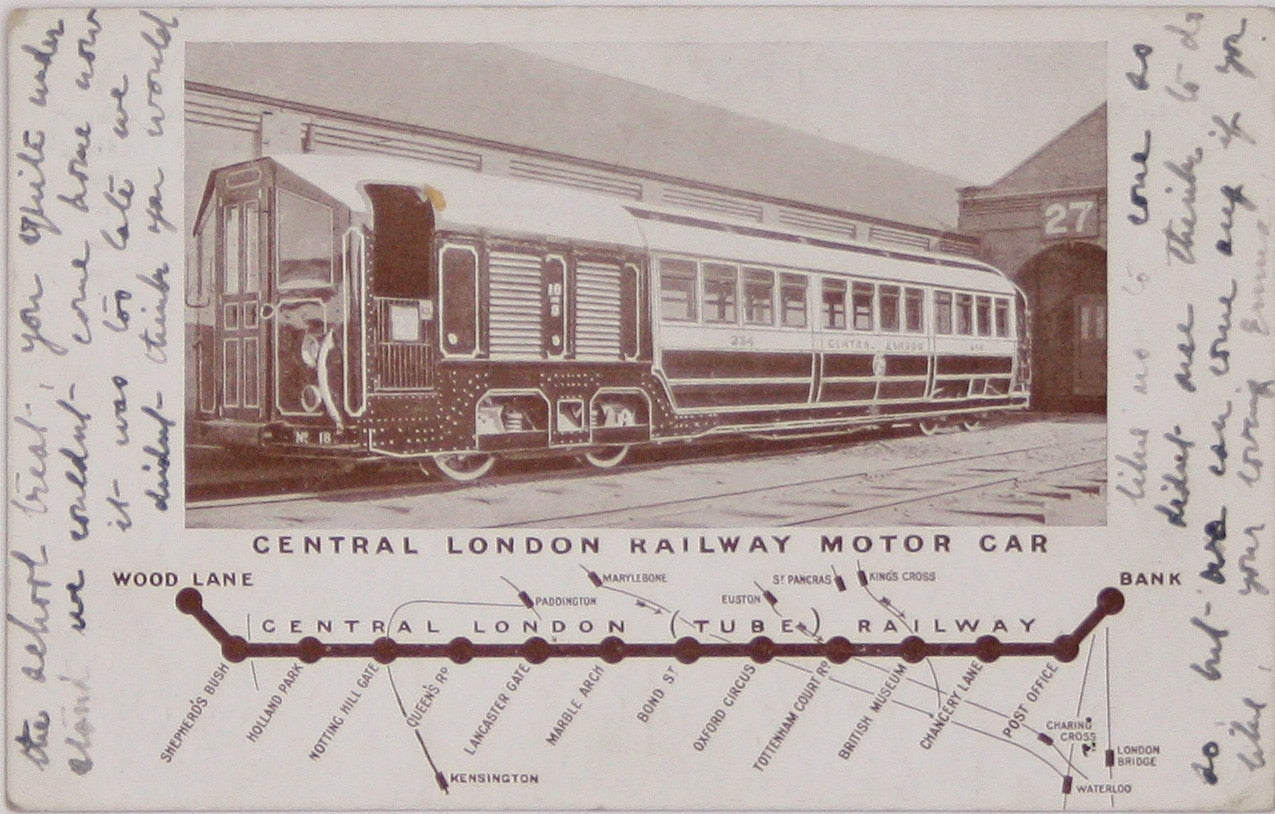 Central London Railway Postcard Map