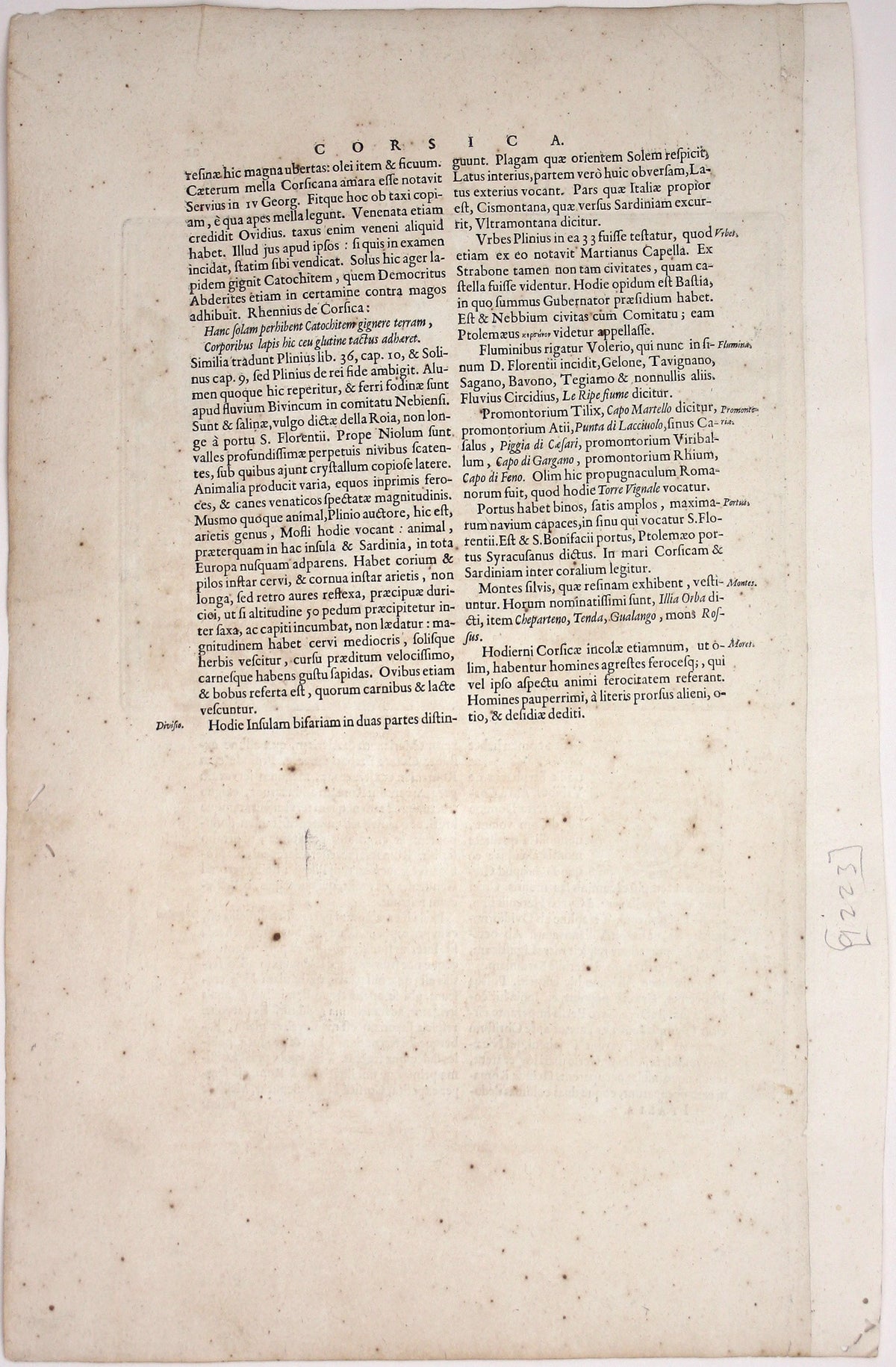 Blaeu’s Map of Corsica