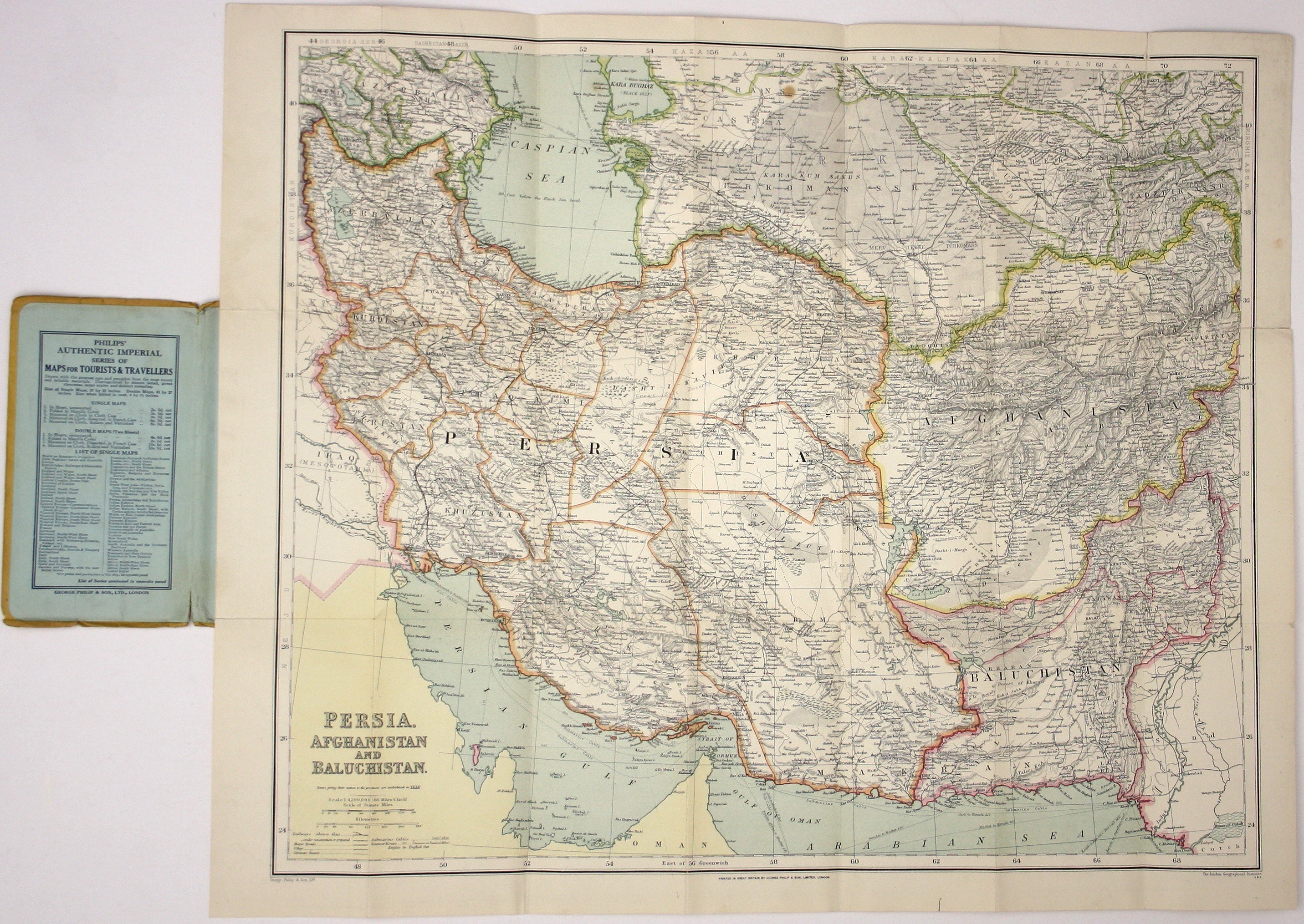 Philips’ Map of Persia, Afghanistan & Balochistan