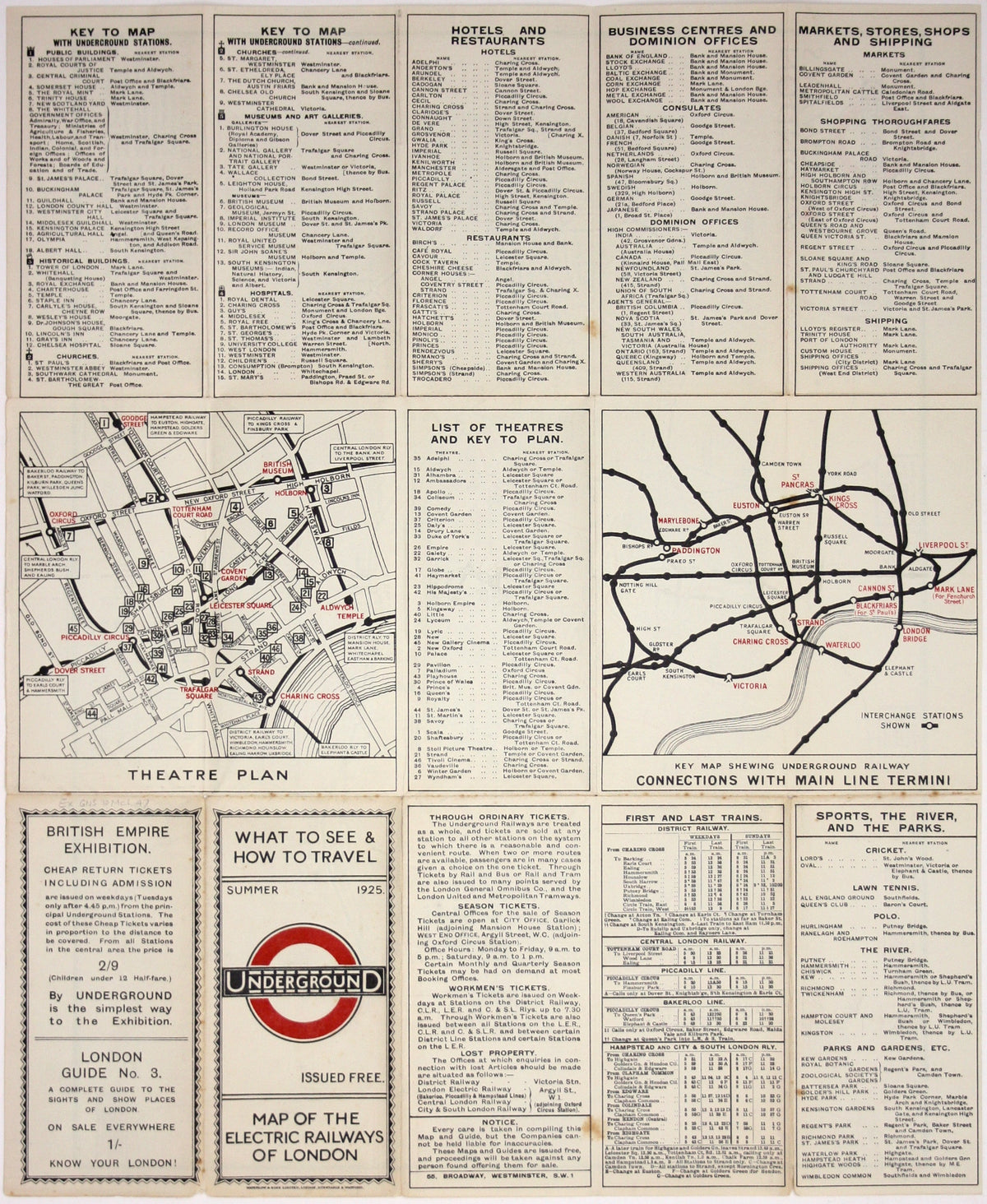 Betts’ Summer 1925 Central Area London Underground Map