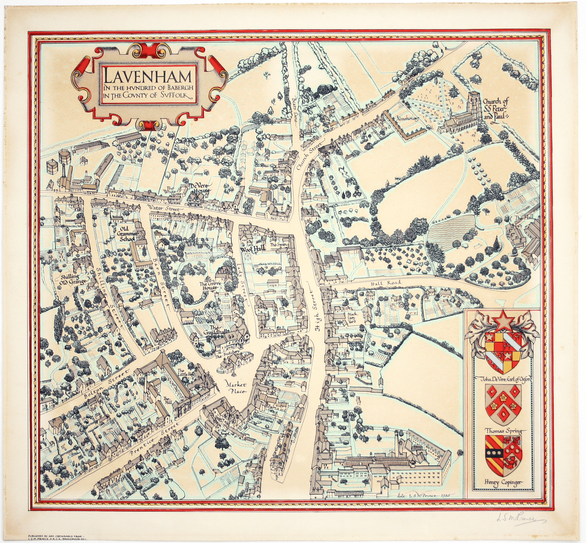 Prince’s Pictorial Map of Lavenham