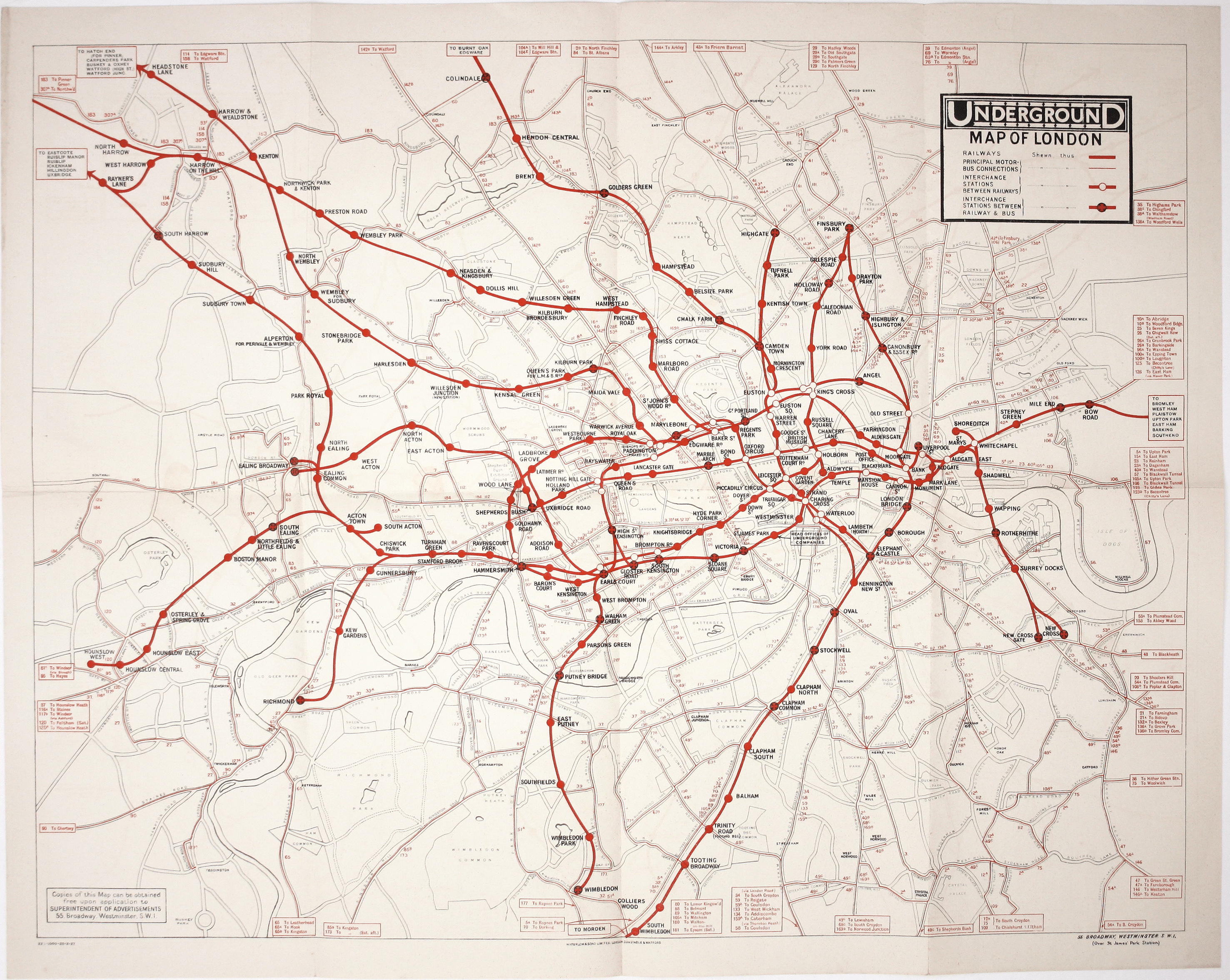 Underground Group’s 1927 Double Crown Station Map