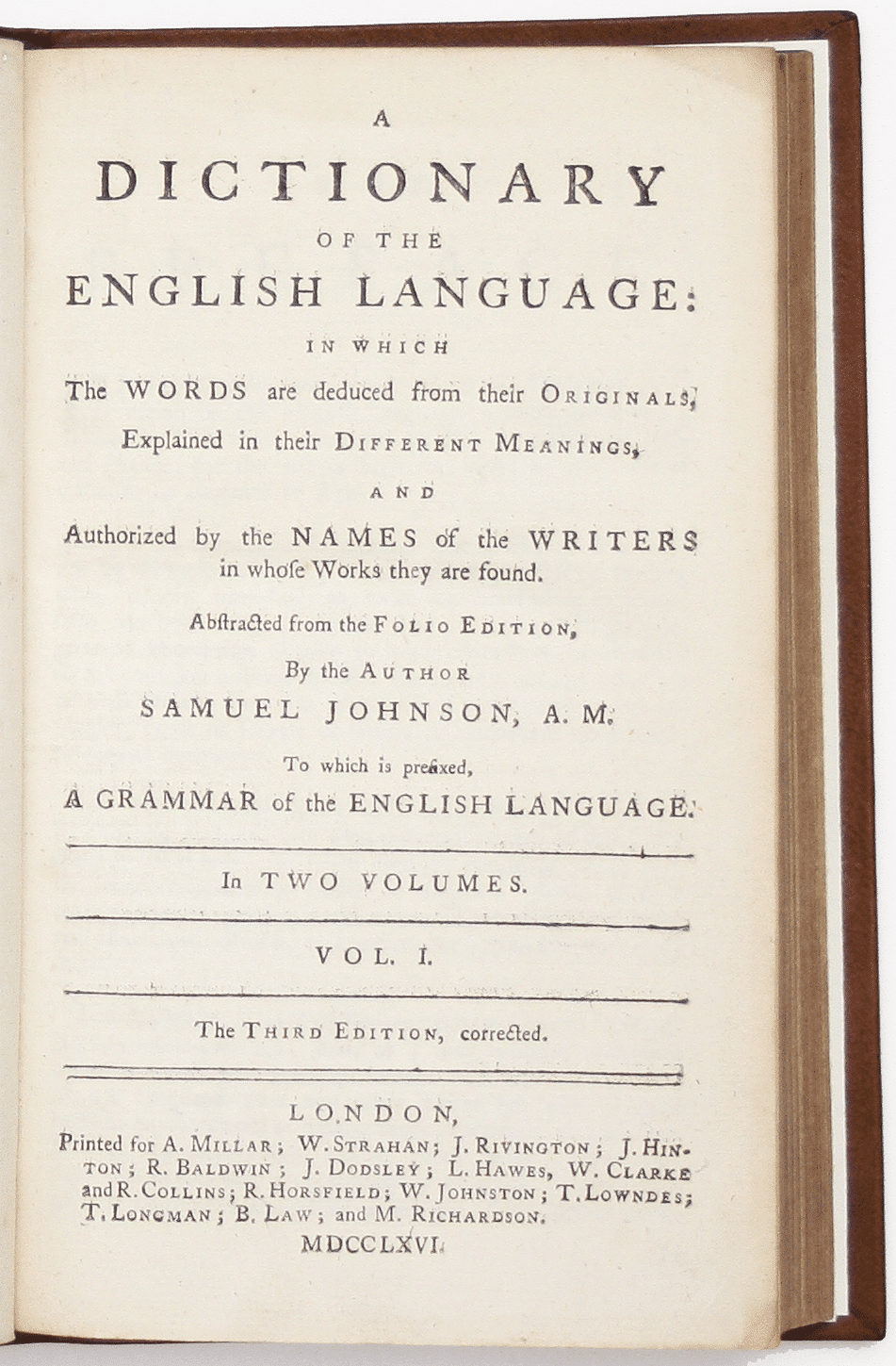 Johnson’s Dictionary, Early Abridged Edition