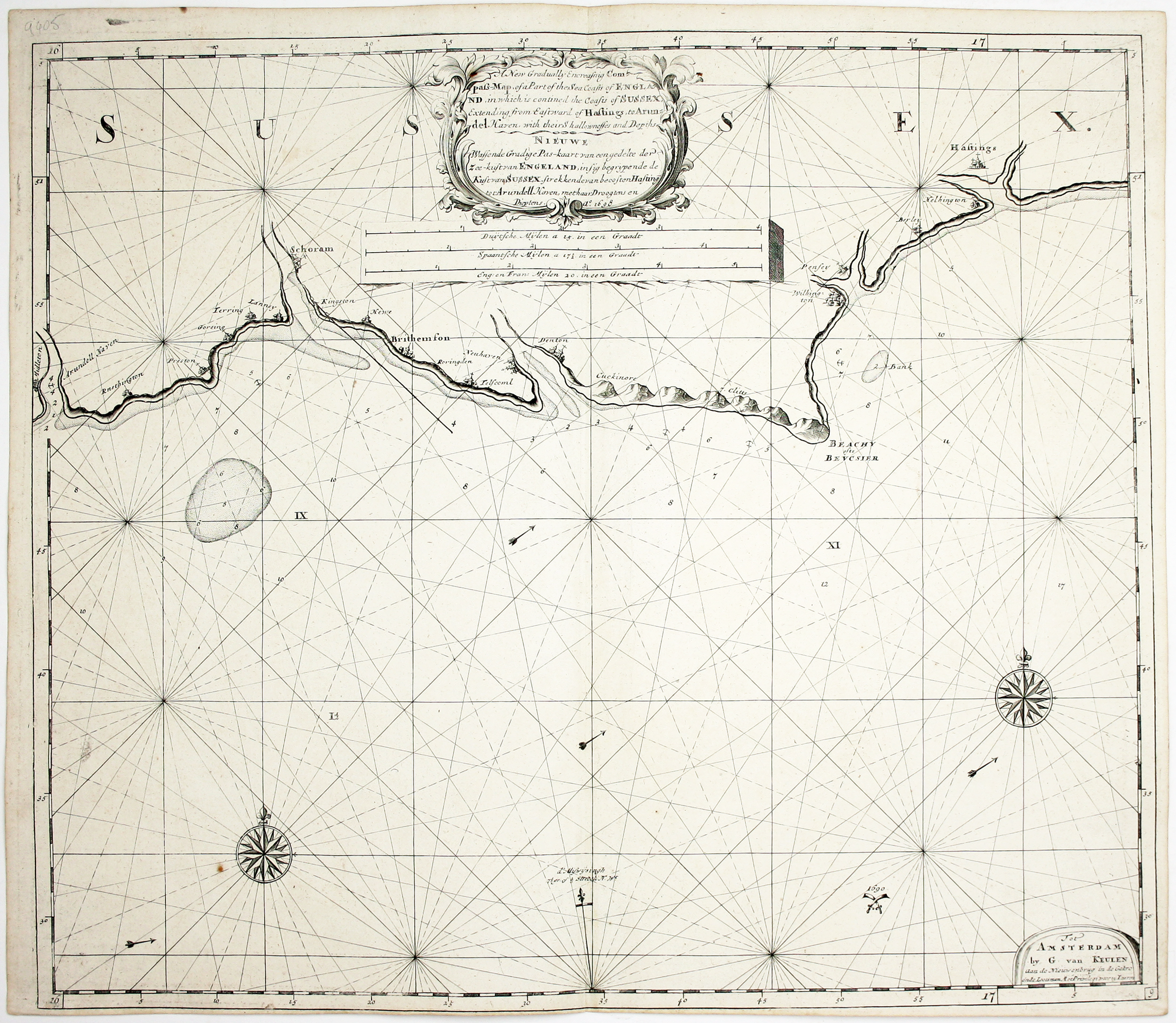 Van Keulen’s Chart of the Sussex Coast