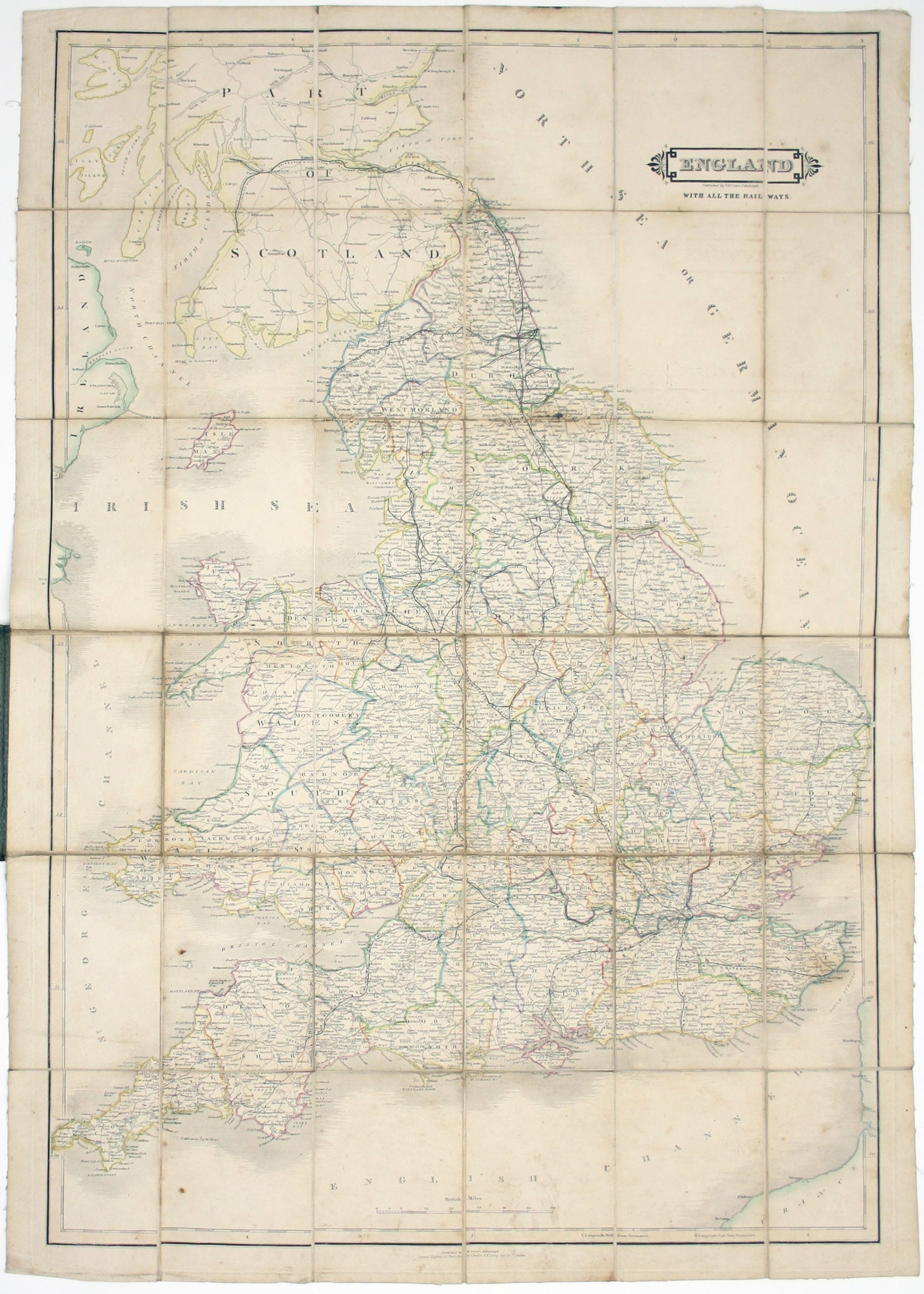 Lizars’ Railway Map of England & Wales