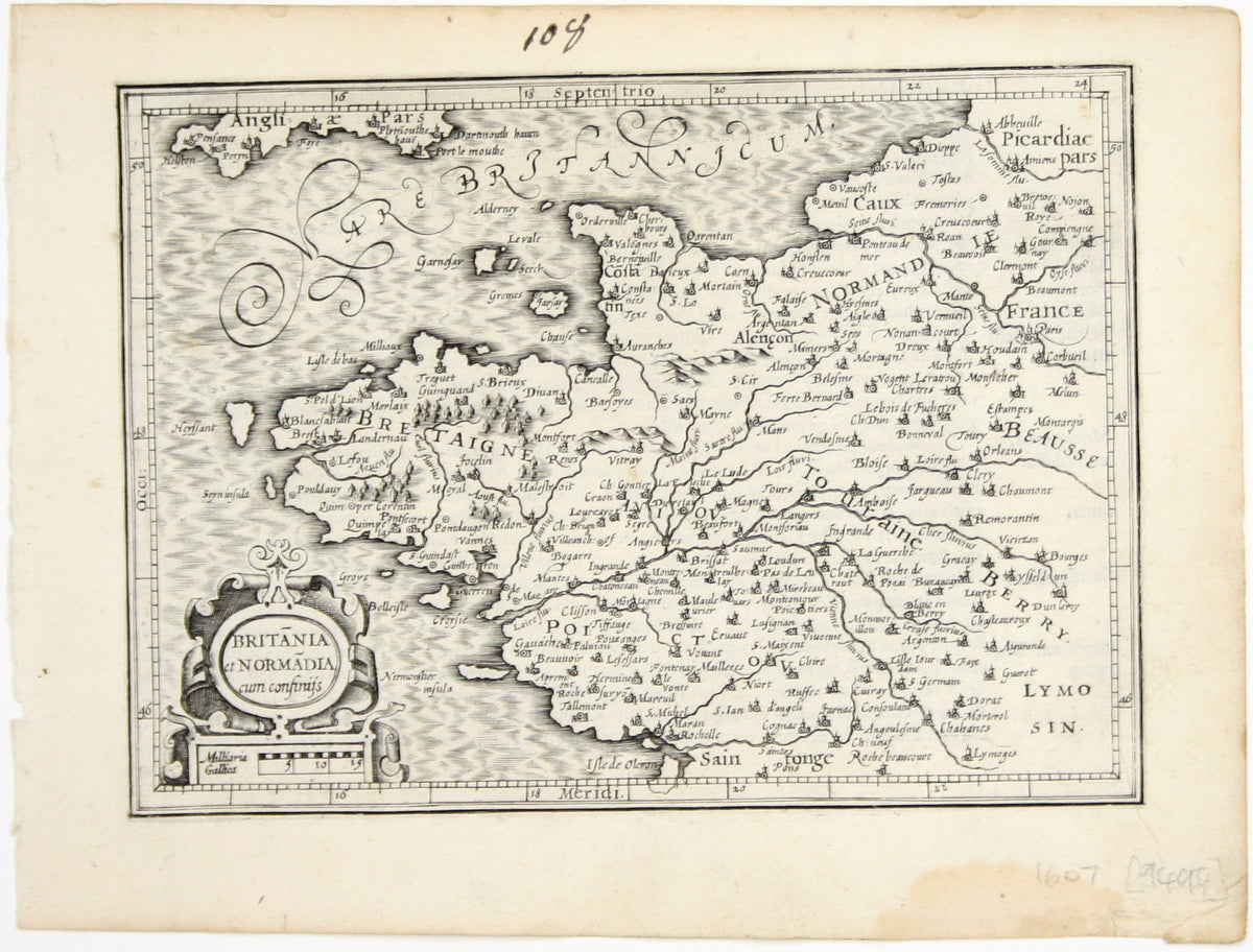 Mercator’s Miniature Map of Brittany & Normandy