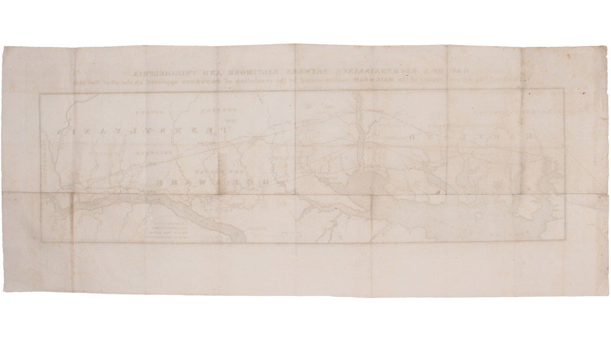 Map of Proposed Mail Routes Between Baltimore & Philadelphia