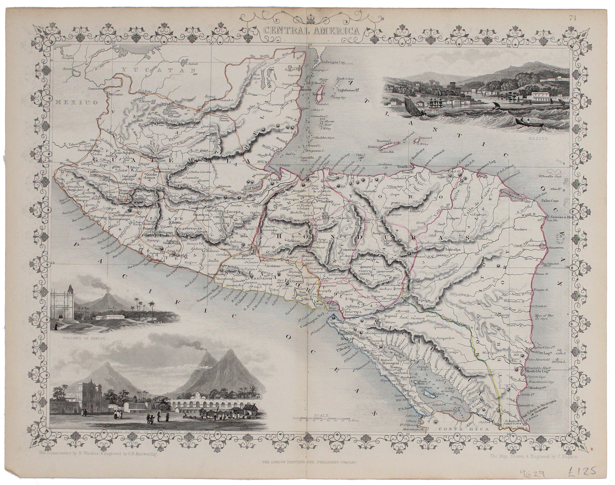Tallis' Map of Central America