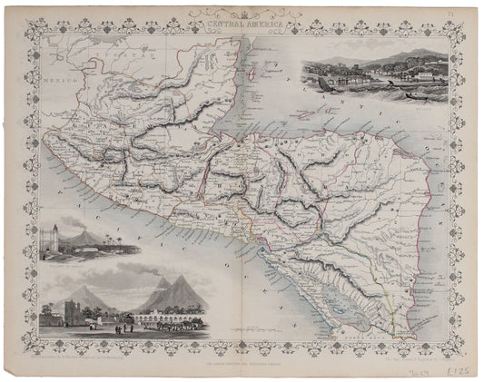 Tallis' Map of Central America